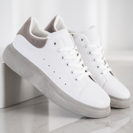 SHELOVET Sneakers på den grå plattformen vit 2