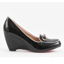 Svarta kilpumpar med rosett 0088-1 2