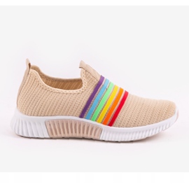 Beige sports slip-on skor BS30 brun mångfärgad 1