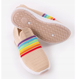 Beige sports slip-on skor BS30 brun mångfärgad 2