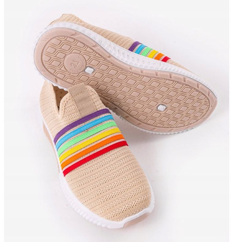 Beige sports slip-on skor BS30 brun mångfärgad 2