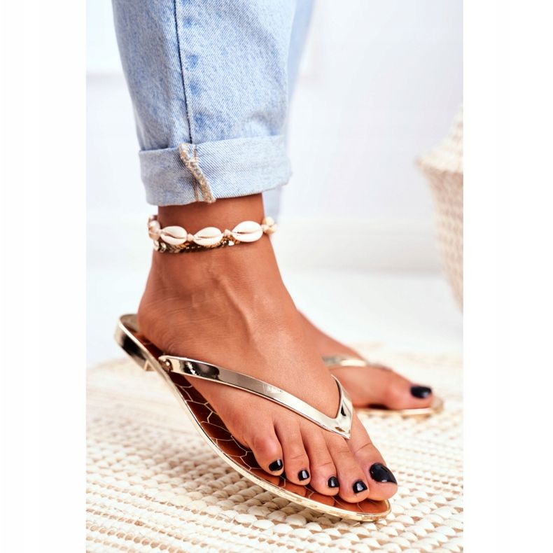 Lu Boo Metallic flip-flops Gold Eltoro Ii gat. gyllene 2