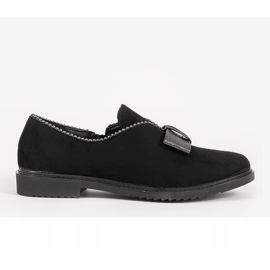 Svarta slip-on skor med rosett 239-1 1