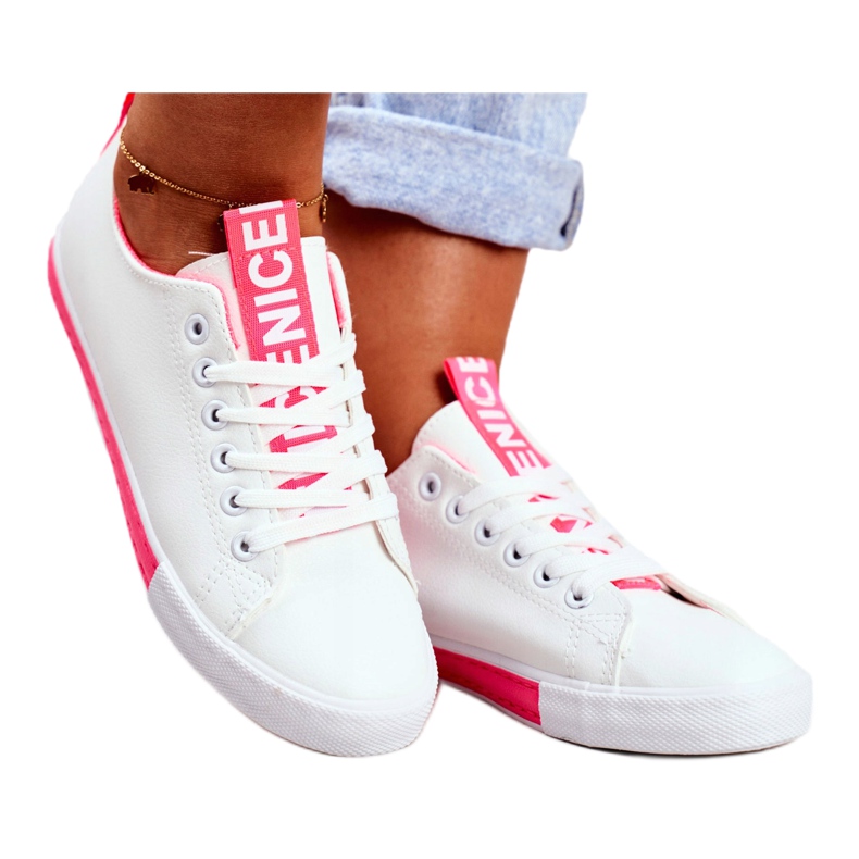 SEA Klassiska damsneakers Fuchsia Ville vit rosa 3