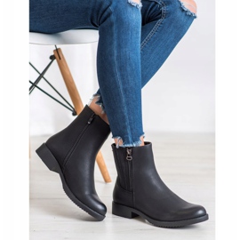 J. Star Höga stövlar med ekoläder svart 2