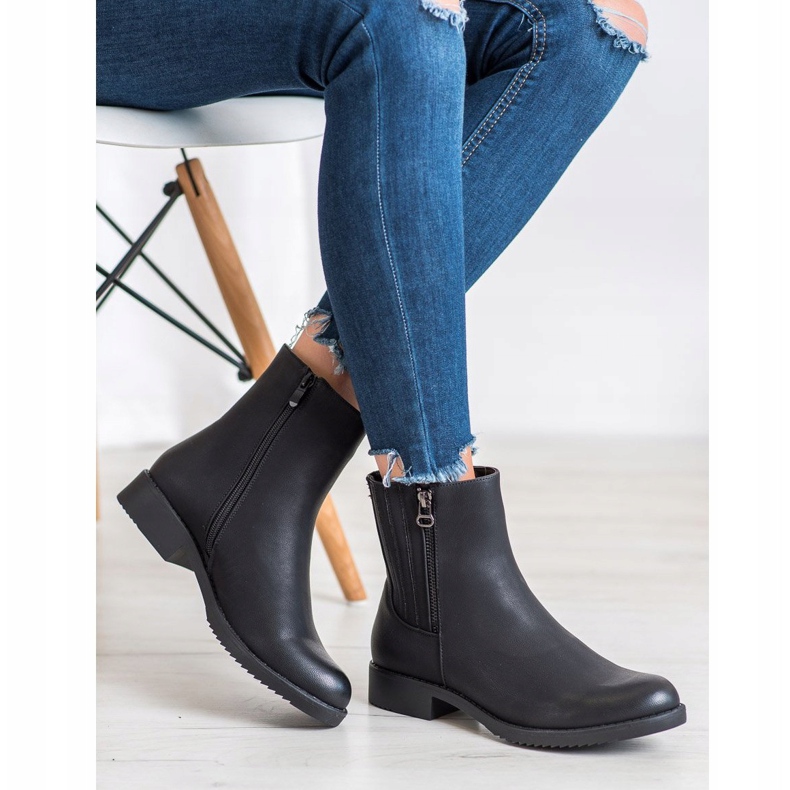 J. Star Höga stövlar med ekoläder svart 2