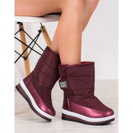 GOLL Burgundy snöskor med kardborreband röd 1