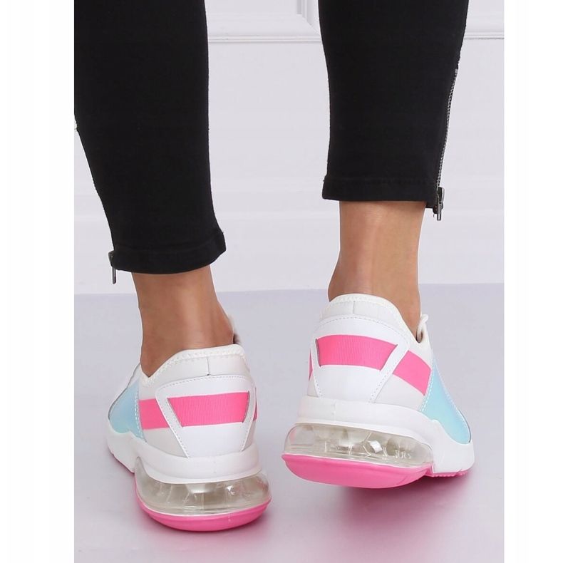 Vita kvinnors sportskor F-3336 WHITE / FUSHIA rosa 1