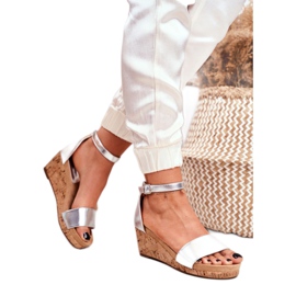 SEA Kvinnors sandaler på kil Silver MarryMe 2