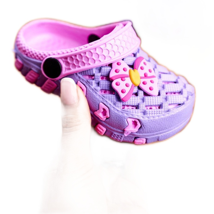 NEWS Barntofflor Foam Crocs Violet Bow Susan purpur rosa 2