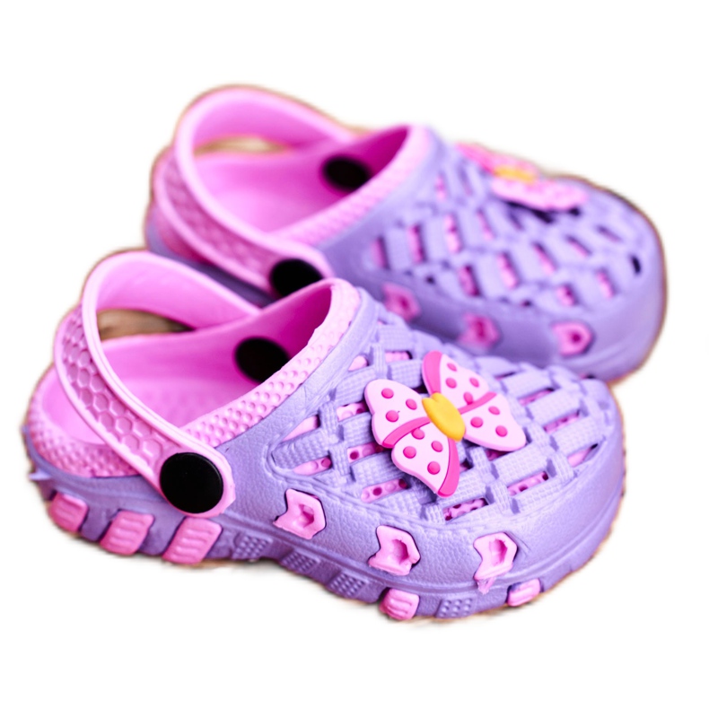 NEWS Barntofflor Foam Crocs Violet Bow Susan purpur rosa 1