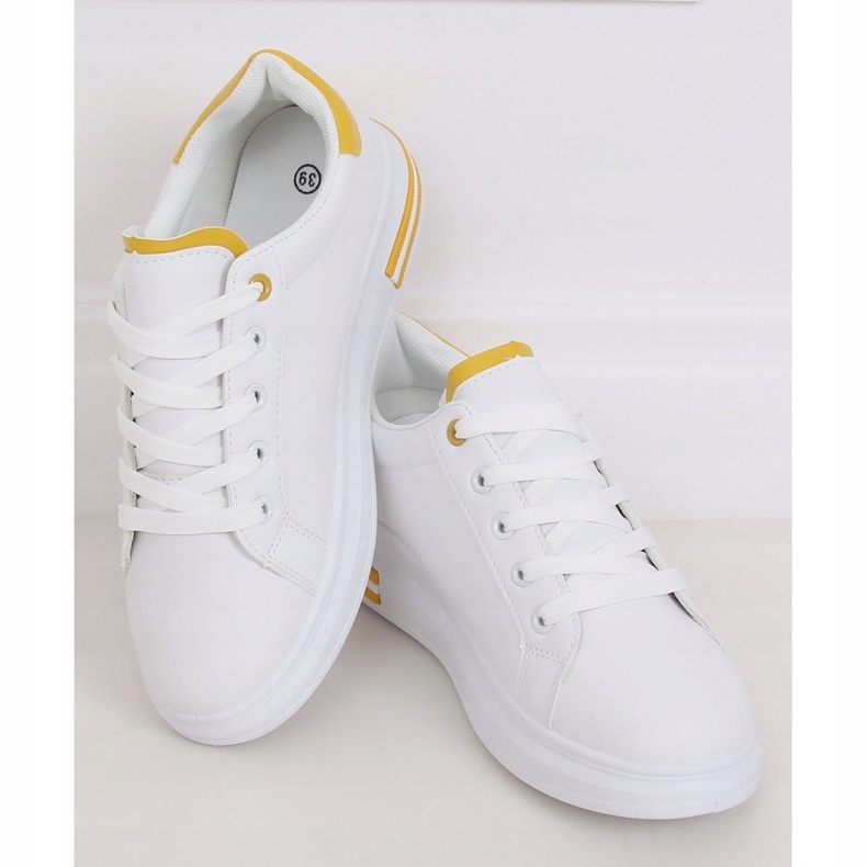 Vita kvinnors sneakers LG20 VIT / GUL 1