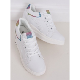 Vita BY-0370 WHITE / COLOR sneakers på en dold kil 1