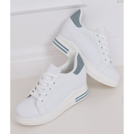 Vita MY-0367 WHITE / BLUE sneakers på en dold kil 2