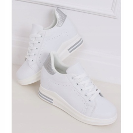 Vita MY-0367 WHITE / SILVER sneakers på en dold kil 2