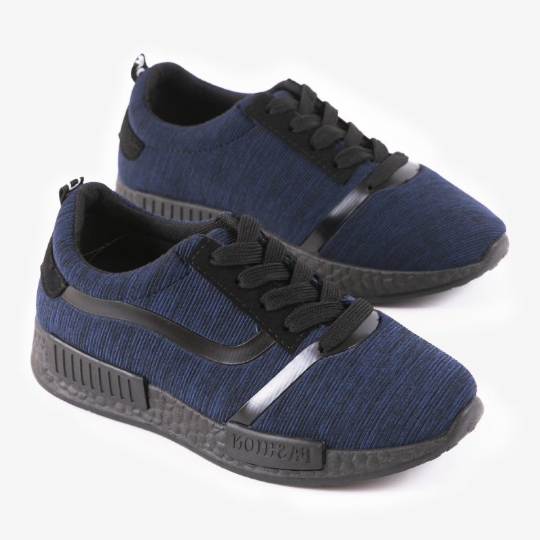 Marinblå ljusa sportskor PH-11 svart 1