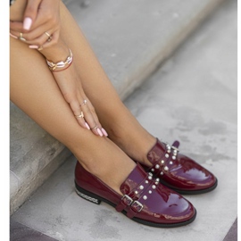 Maroon låga skor för kvinnor C18-6252-2 mångfärgad 1