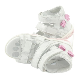 Sandaler med rosett Ren But 1489 vit silverpläterad rosa silver- 1