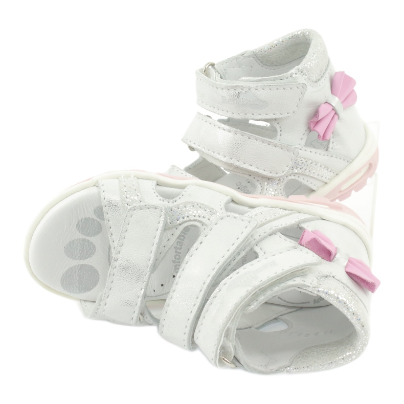 Sandaler med rosett Ren But 1489 vit silverpläterad rosa silver- 1