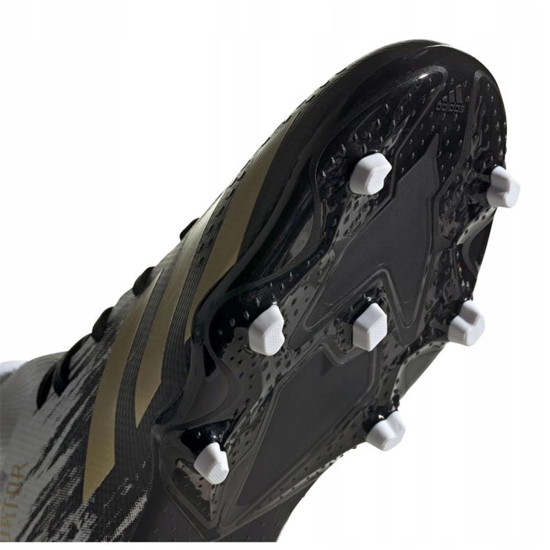 Adidas Predator 20.3 Fg Jr FW9215 fotbollsskor grå / silver, vit, svart, guld vit 1