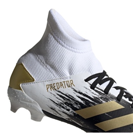 Adidas Predator 20.3 Fg Jr FW9215 fotbollsskor grå / silver, vit, svart, guld vit 2
