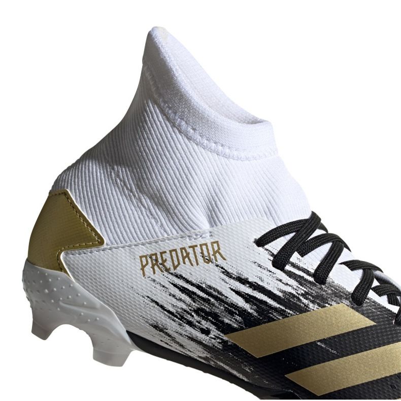 Adidas Predator 20.3 Fg Jr FW9215 fotbollsskor grå / silver, vit, svart, guld vit 2
