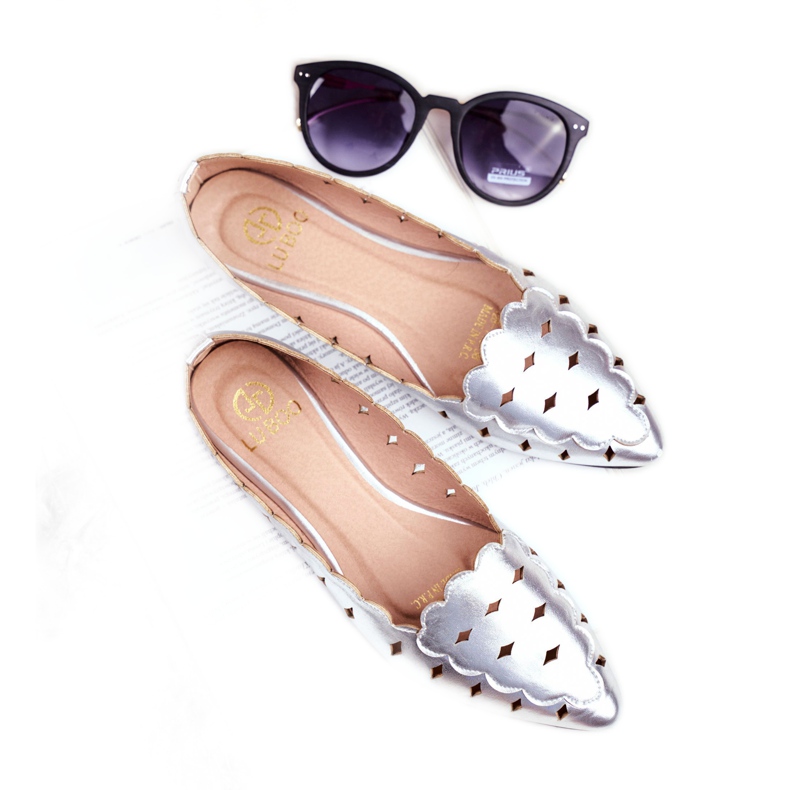 Lu Boo Ballerinor för kvinnor Silver Metallic Dianna silver- 4