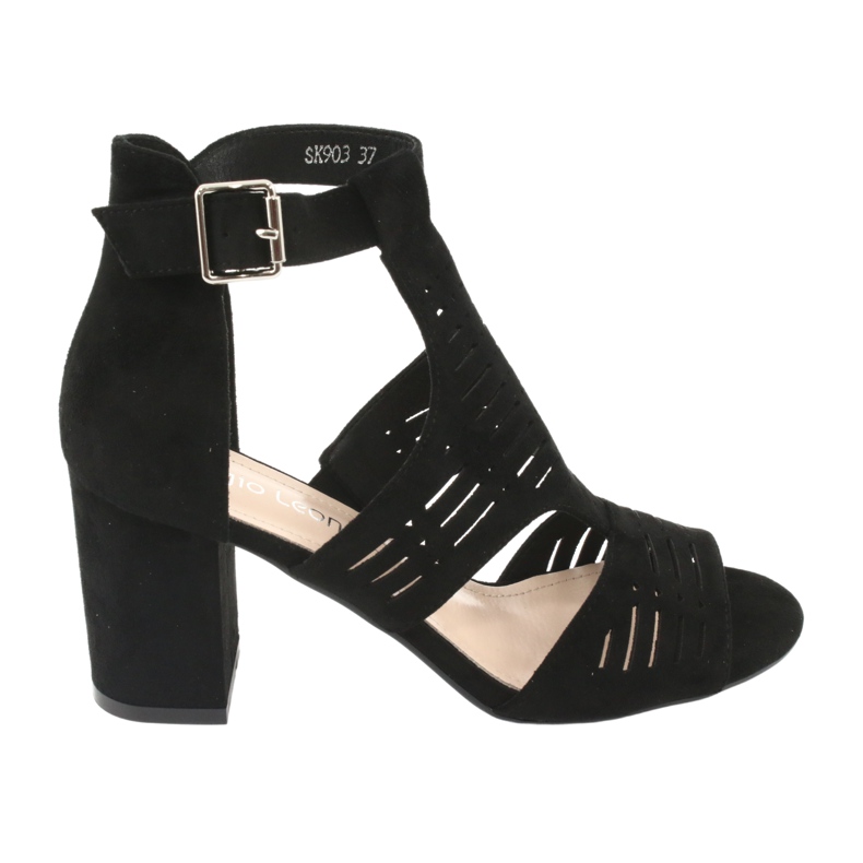 Sergio Leone SK903 sandaler i mocka svart 6