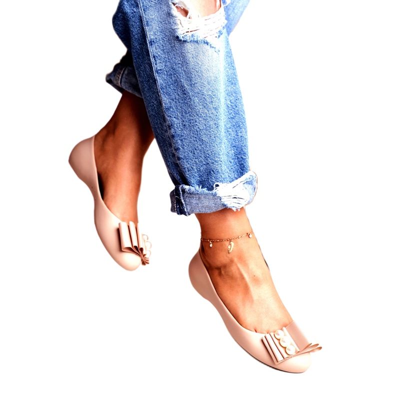 LU BOO Gummi Ballerinas Meliski Bows Beige Joleen 1