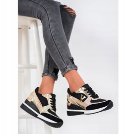 Vinceza Vincez Wedge Sneakers svart gul 1