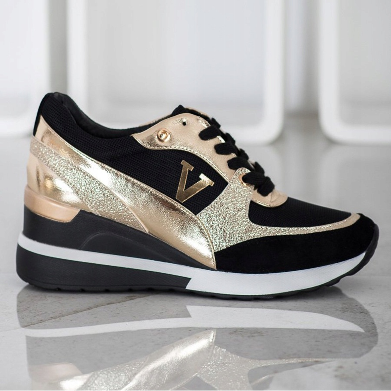 Vinceza Vincez Wedge Sneakers svart gul 2