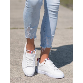 SHELOVET Snygga sneakers med ekoläder vit 2