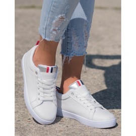 SHELOVET Snygga sneakers med ekoläder vit 2