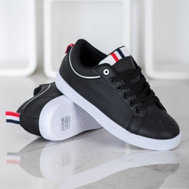 SHELOVET Snygga sneakers med ekoläder svart 1