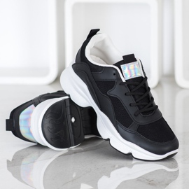 SHELOVET Bekväma svarta sneakers 1