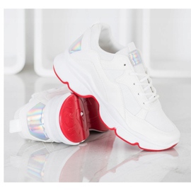 SHELOVET Bekväma vita sneakers 2