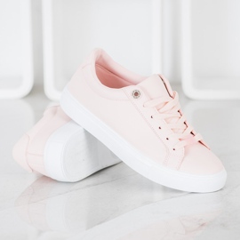 SHELOVET Sneakers med ekoläder rosa 1
