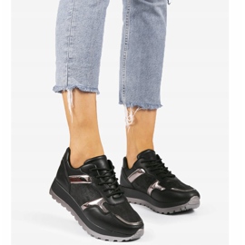 Svarta eko-läder sportskor 2019-447 2