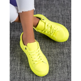 SHELOVET Sneakers med ekoläder gul 1