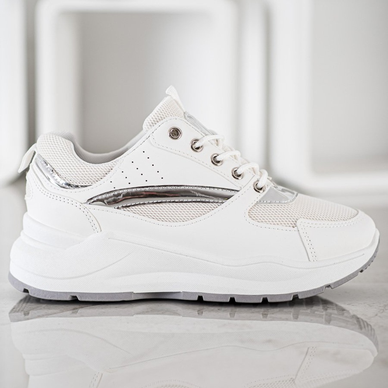 Ideal Shoes Snygga sportskor vit 2