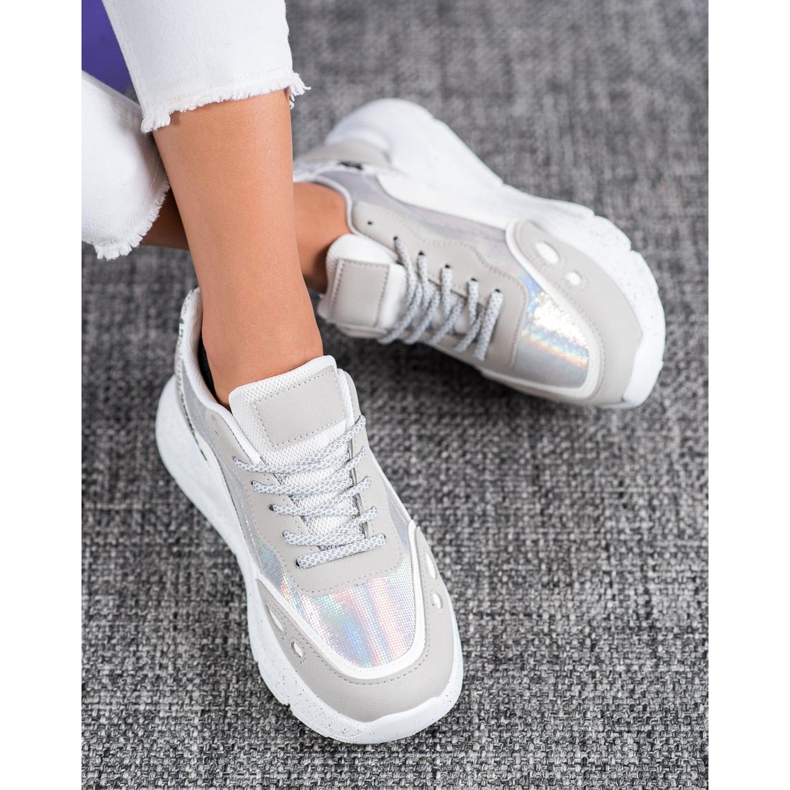 Kayla Sneakers med Holo -effekt vit grå mångfärgad 1