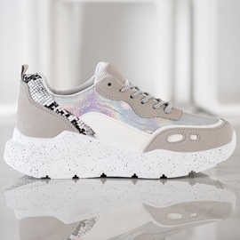 Kayla Sneakers med Holo -effekt vit grå mångfärgad 2