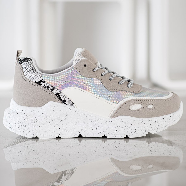 Kayla Sneakers med Holo -effekt vit grå mångfärgad 2