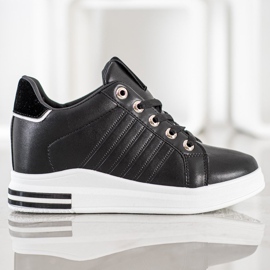 SHELOVET Svarta Wedge Sneakers 2