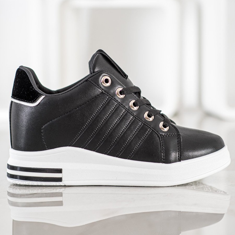SHELOVET Svarta Wedge Sneakers 2