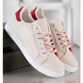 SHELOVET Trendiga sportskor vit röd 2