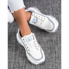 SHELOVET Eco Leather Sneakers vit grå 1