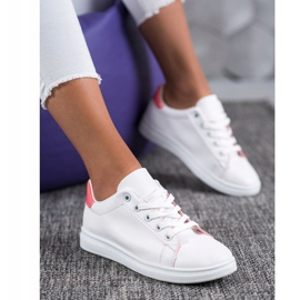 SHELOVET Klassiska sportskor vit rosa 1