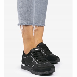 Svarta sportskor i eko-mocka 6162-Y 2