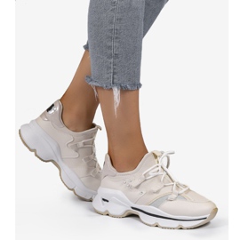 Beige Lycra sneakers C947 2